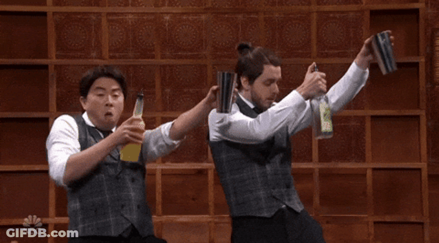 Funny Bartenders Silly Dance Partying GIF
