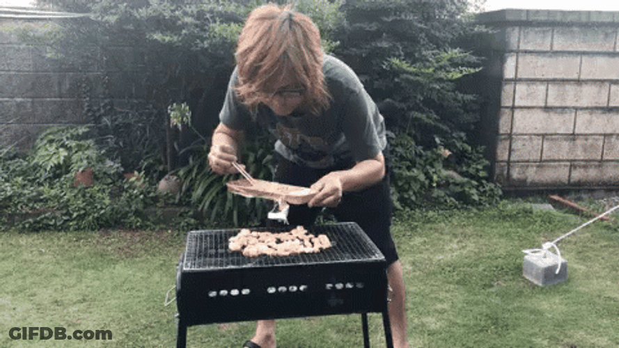 Funny Bbq Grilling Chopsticks Fail GIF