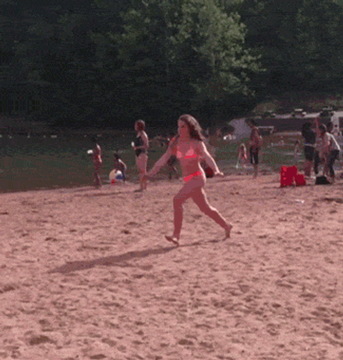 Funny Beach Gymnastics Fail GIF