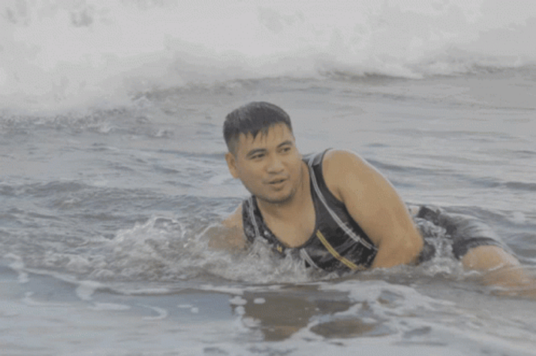 Funny Beach Waves Moments GIF