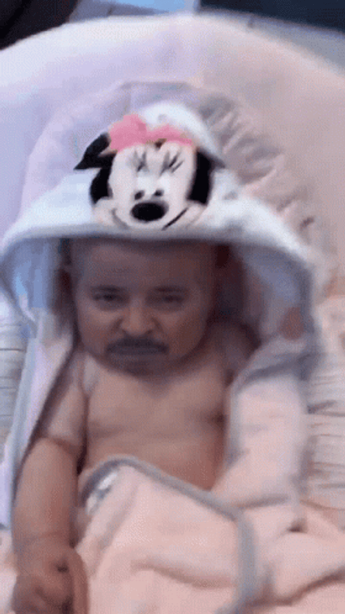 Funny Bearded Baby Sinister Smile Meme GIF
