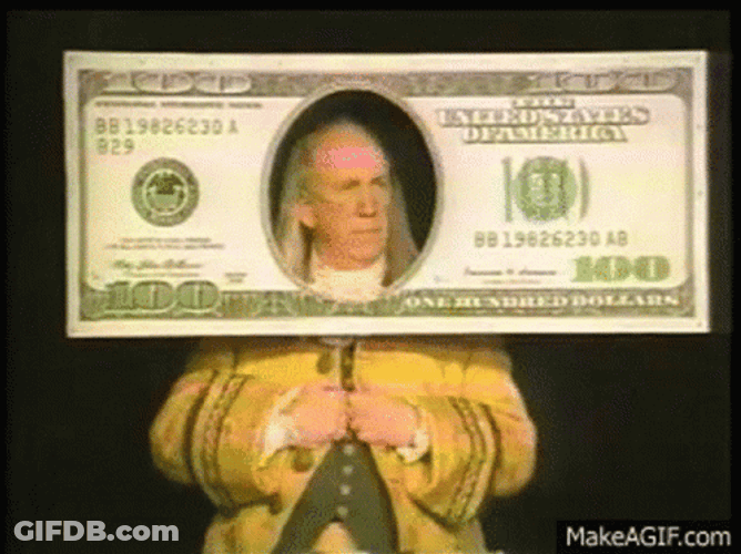 Funny Benjamin Franklin Dollar Bill Dancing GIF
