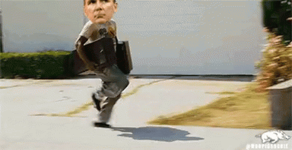 Funny Big Head Urban Meyer Running GIF
