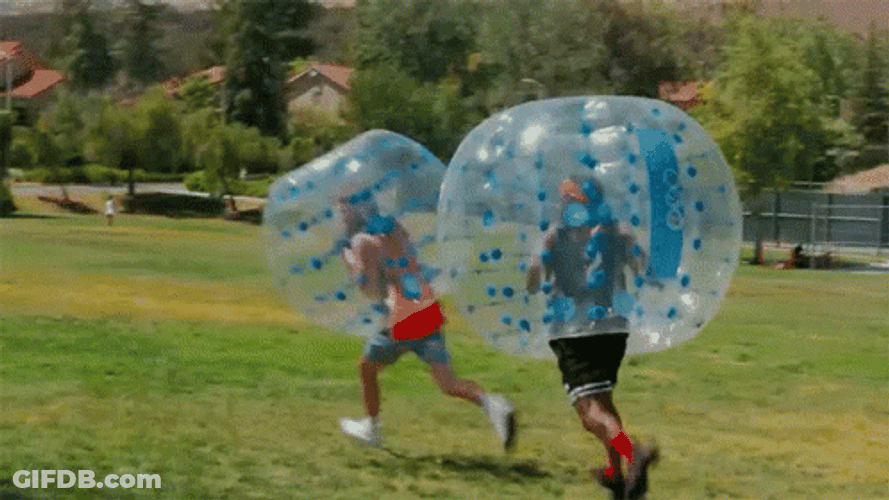 Funny Big Hit Bubble Soccer GIF