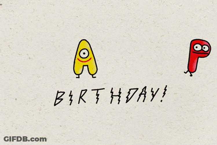 Funny Birthday Cartoon Happy Letters GIF