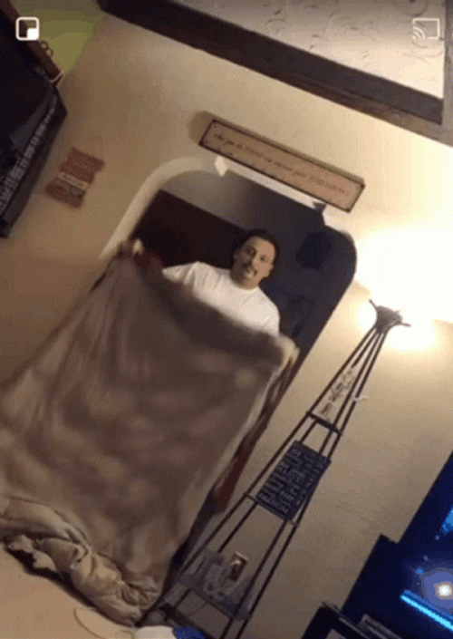 Funny Blanket  Disappearing Trick Fail GIF