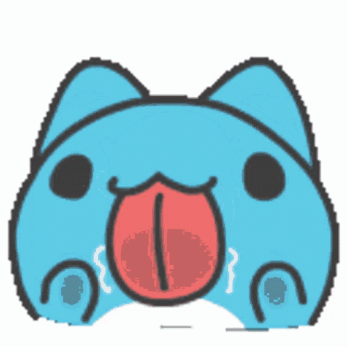 Funny Blue Cat Licking Glass GIF