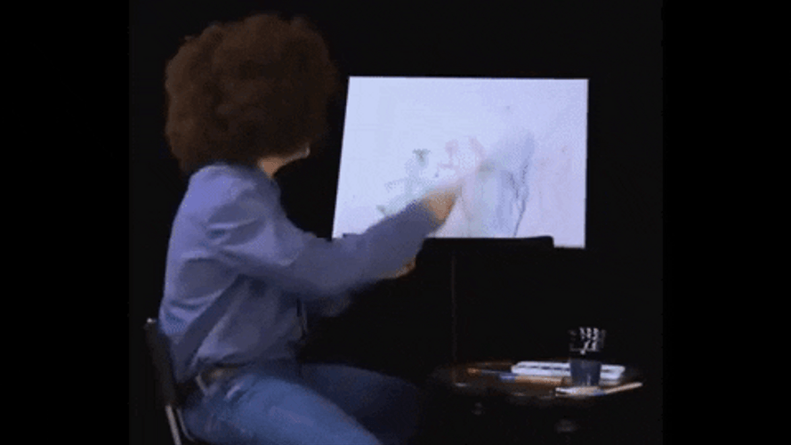 Funny Bob Ross Attacking Meme GIF