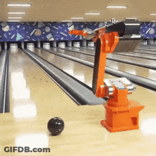 Funny Bowling Craw Crane Robot GIF