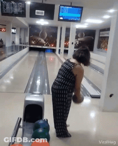 Funny Bowling Disaster Hitting Tv GIF