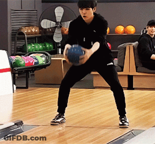 Funny Bowling Jungkook Double Hand Release GIF