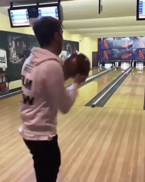 Funny Bowling Sidewall Kiss GIF