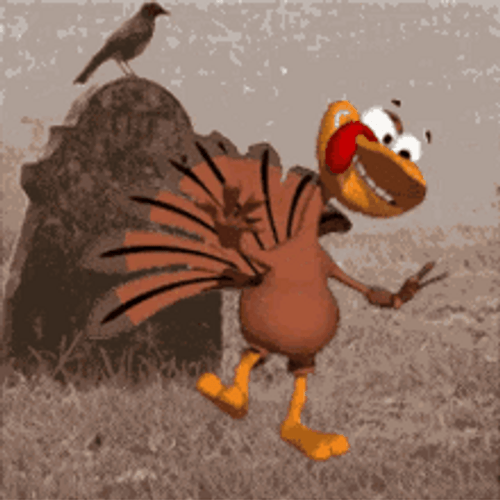 Funny Brown Animated Turkey Dancing GIF