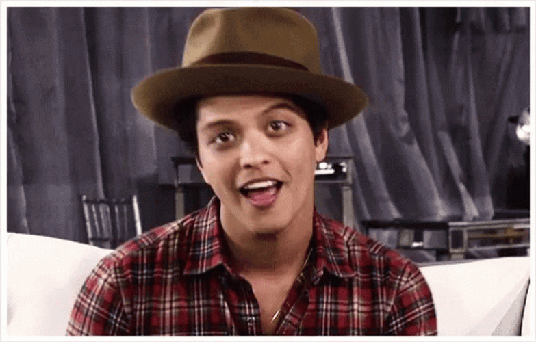 Funny Bruno Mars Winking GIF