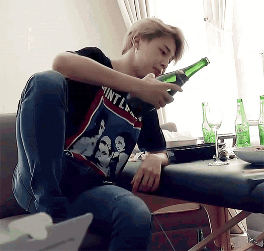 Funny BTS Park Jimin Champagne GIF