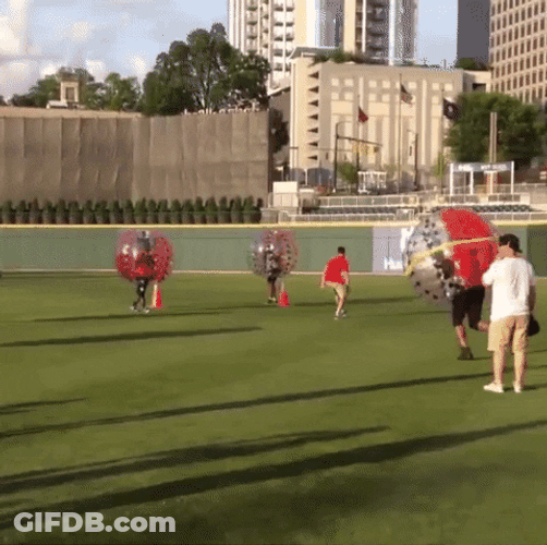 Funny Bubble Rugby Game Competition GIF
