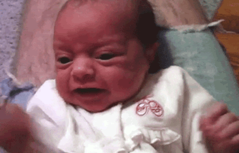 Funny Bug Eyed Baby Horrified GIF