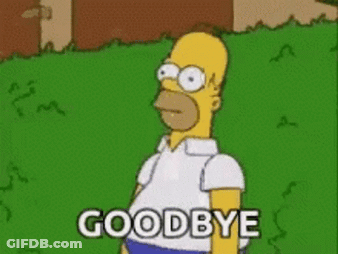 Funny Bye Homer Simpson Hiding In Bush Hedge GIF