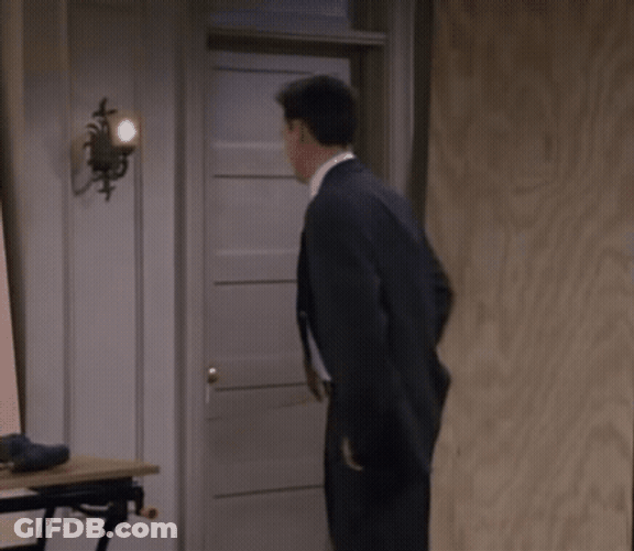 Funny Bye Man Falling Over Dutch Door GIF