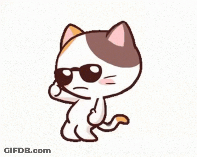 Funny Cartoon Cat With Glasses GIF