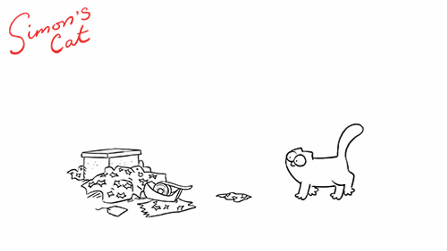 Funny Cartoon Confused Cat GIF