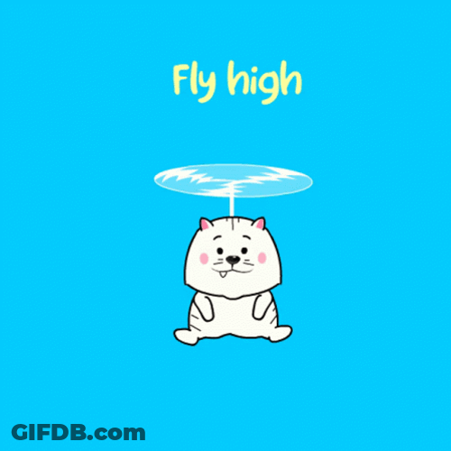 Funny Cartoon Fly High GIF