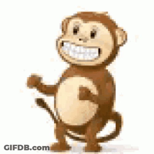 Funny Cartoon Monkey Happy Dance GIF