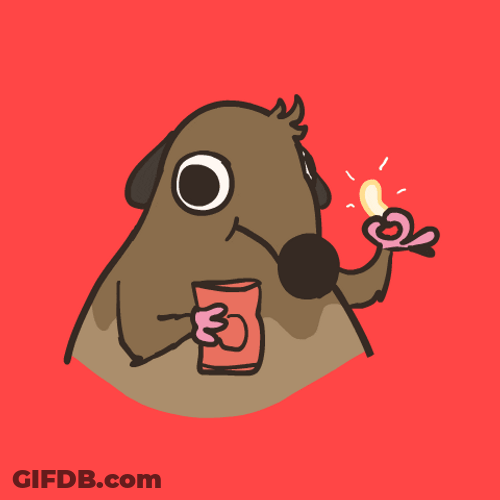 Funny Cartoon Rat Breaking Chip GIF