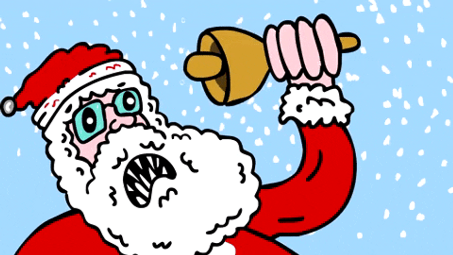 Funny Cartoon Santa Claus Panicking GIF