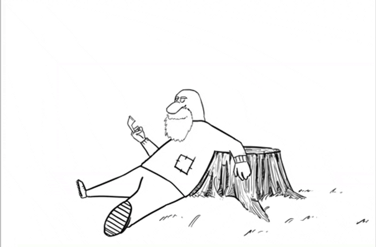 Funny Cartoon Smoking Forms Clouds GIF