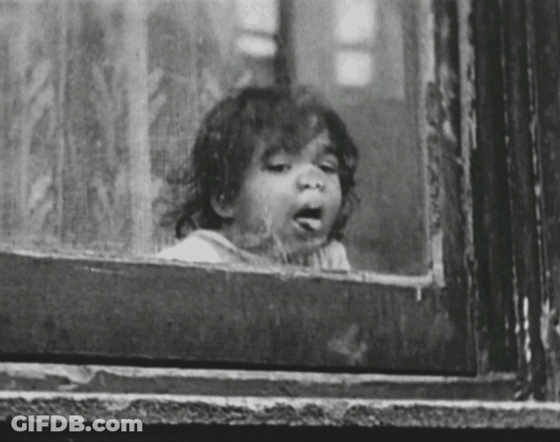 Funny Child Window Lick GIF