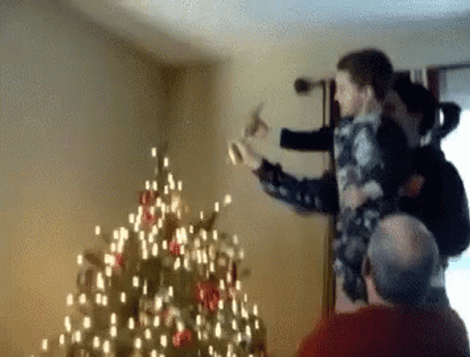Funny Christmas Tree Fail GIF