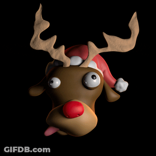 Funny Christmas WeirdReindeer GIF