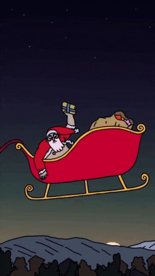 Funny ChristmasSanta Claus Gift Giving GIF