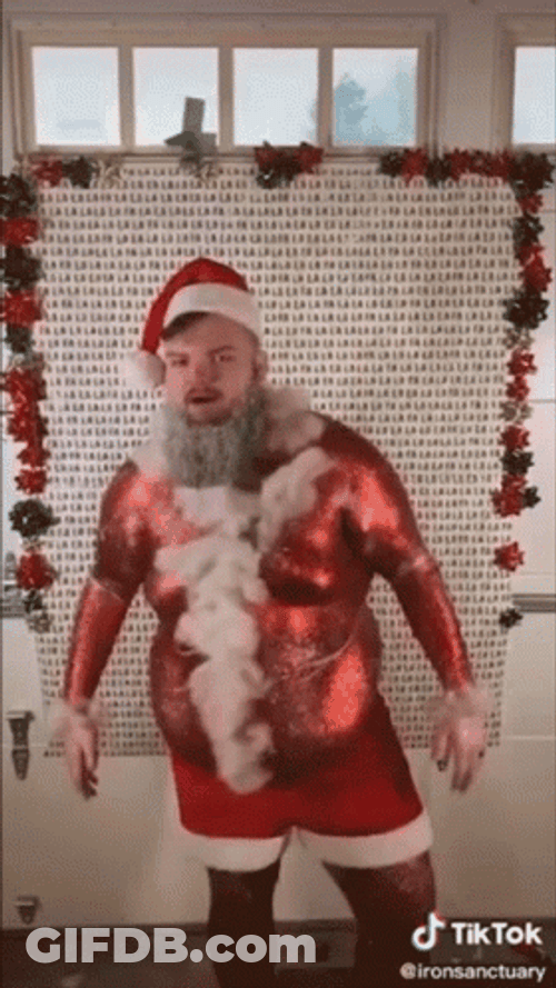 Funny Chubby Santa Grooving GIF