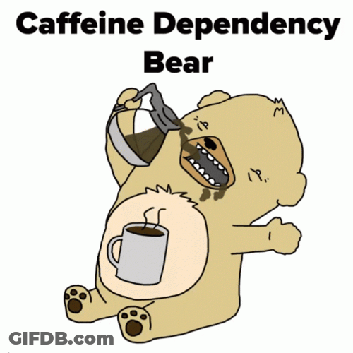 Funny Coffee Caffeine Dependency Bear GIF