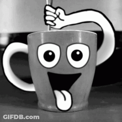 Funny Coffee Cup Face GIF