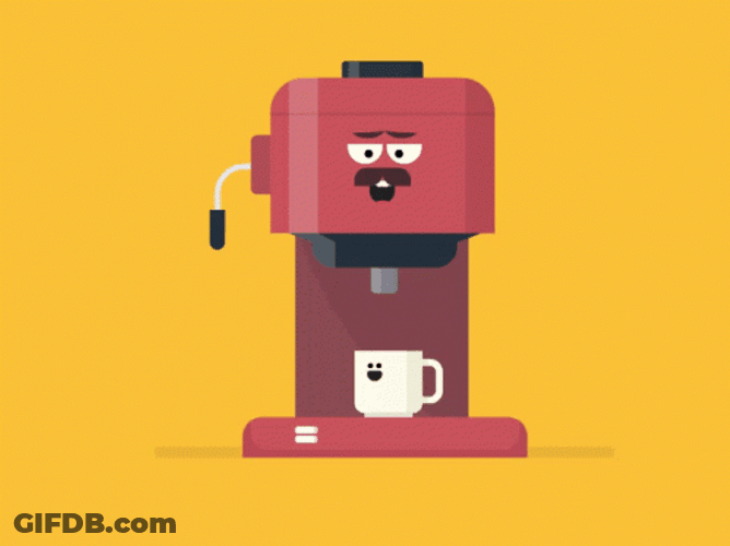 Funny Coffee Maker Animation GIF