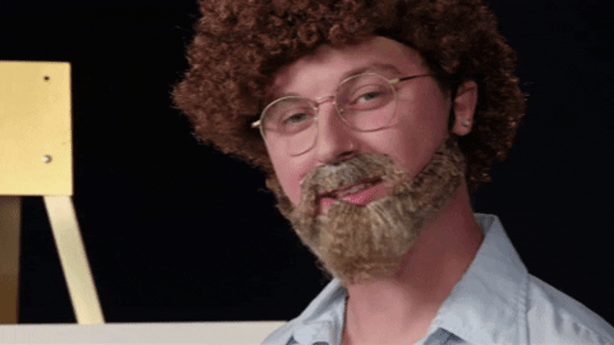 Funny Comedian Impersonating Bob Ross GIF