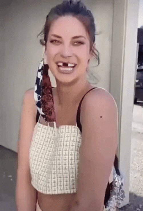 Funny Couple Shocked After Finding Out Missing Tooth Match GIF