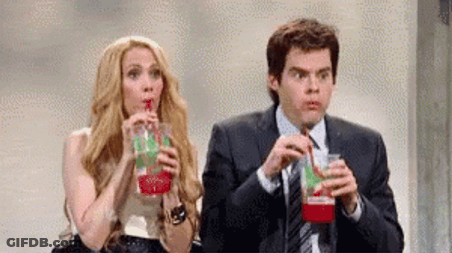 Funny Couple Shocked Spit Take GIF