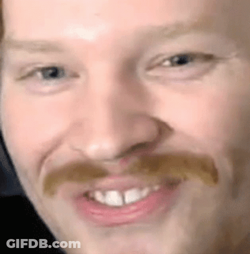 Funny Creepy Running Mustache GIF
