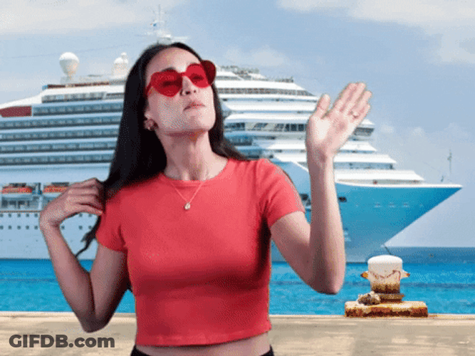 Funny Cruise Lady With Heart Glasses GIF
