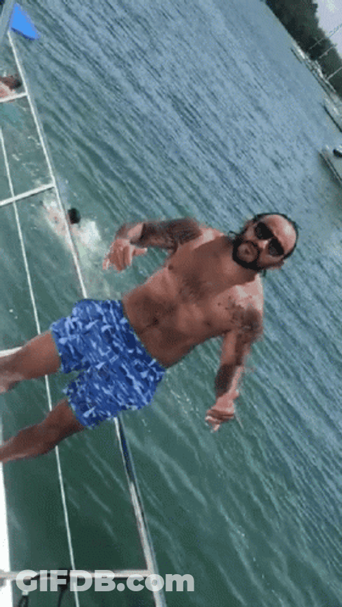 Funny Cruise Man On Blue Trunks GIF