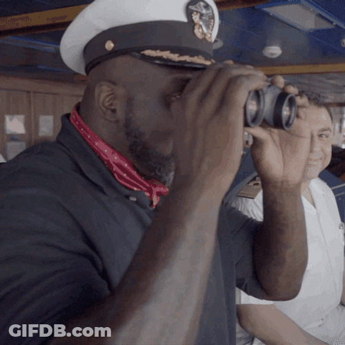 Funny Cruise Shaq Using Binoculars GIF