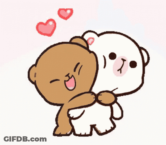 Funny Cuddling Milk And Mocha Bear GIF