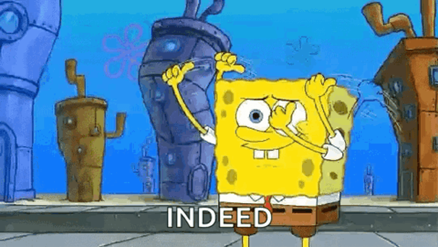 Funny Cute SpongeBob Thumbs Up Indeed GIF