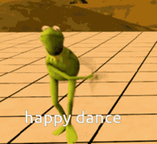 Funny Dancing Frog Kermit Muppet Babies Happy Dance Clap GIF