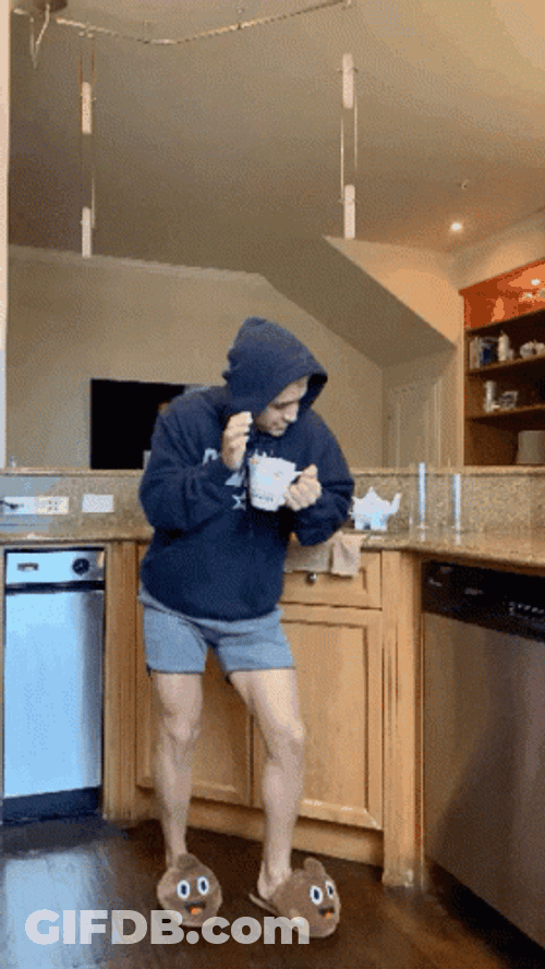 Funny Dancing Guy With Coffee GIF