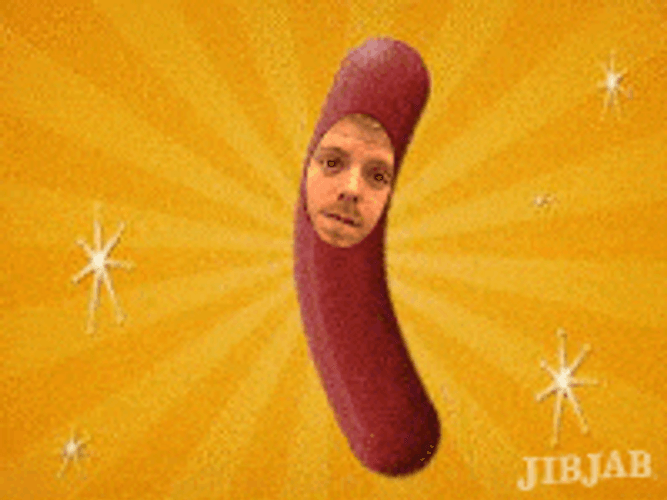 Funny Dancing Hot Dog Face GIF